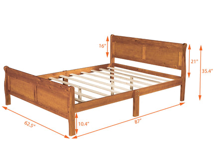 Platform Bed Frame Mattress Foundation Sleigh Bed With Headboard / Footboard / Wood Slat Suppor