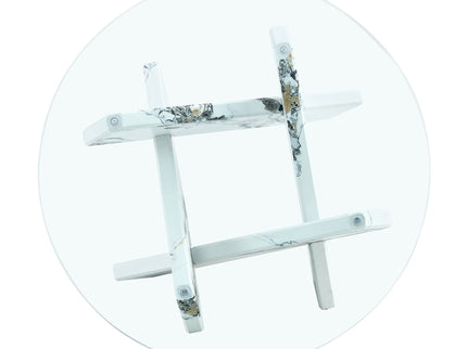 Modern Round Glass Coffee Table With Tempered Glass