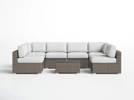 Seating Set With Cushions Handcrafted Wicker Design