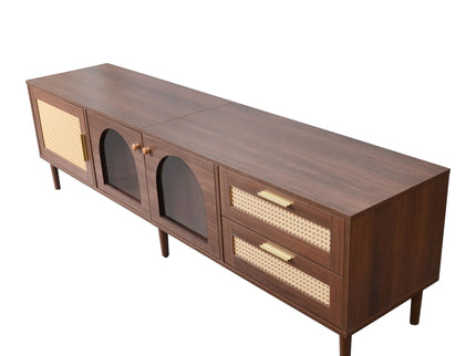 TV Stand With App-Controlled LED Lights, 2 Drawers & Door Storage