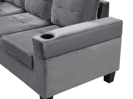 Modern Sectional Sofa Set With L Shape Chaise Lounge And Storage