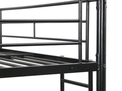 Modern Metal Bunk Bed, Full Over Full, No Box Spring Needed - Black