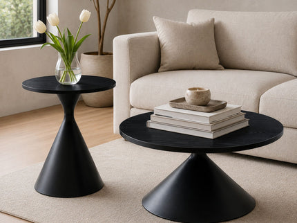 2 Piece Coffee Round Table Set