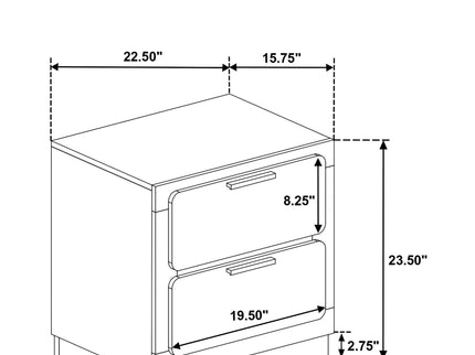 Sophia - 2 Drawer Nightstand