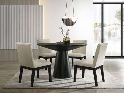 Jasper - Contemporary Round Dining Table With Finish Chairs