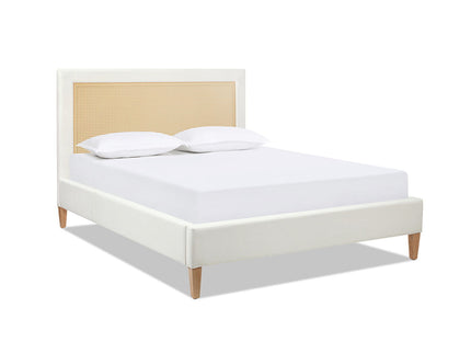 Haley - Upholstered Cane Back Platform Bed