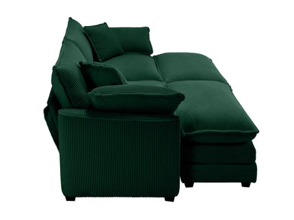 Modern Modular Cushion Sofa With Ottoman, Low Back, Deep Seating Sofa Set