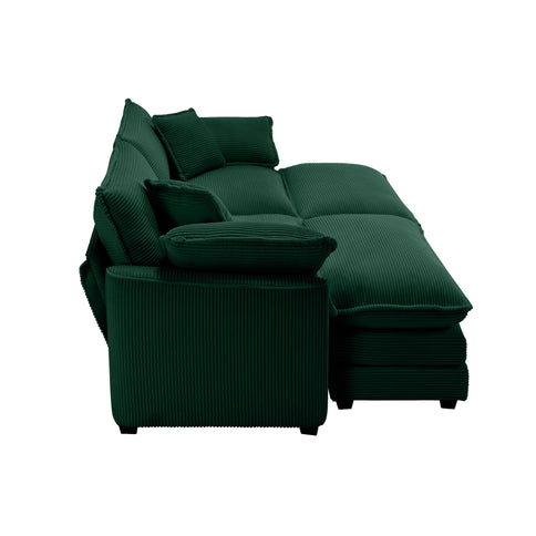 Modern Modular Cushion Sofa With Ottoman, Low Back, Deep Seating Sofa Set
