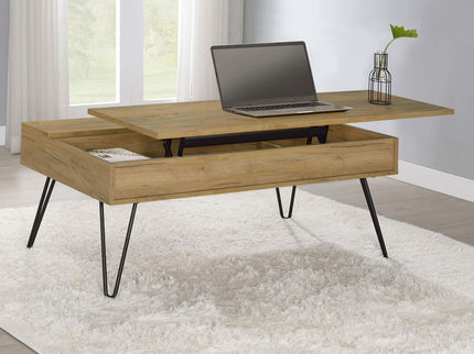 Amara - Lift Top Coffee Table With Hidden Storage - Oak