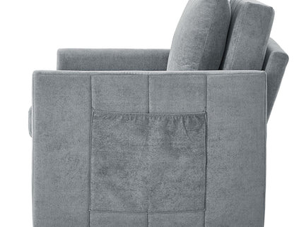 Upholstered Convertible Sleeper Sofa With 5 Position Backrest, Side Pockets, Storage