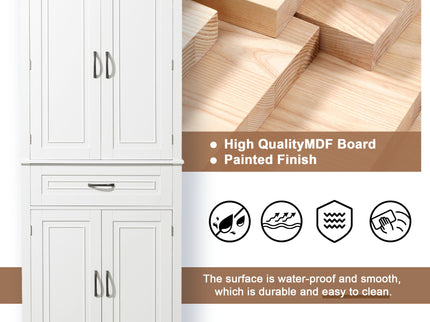 Bathroom Storage Cabinet With Doors And Drawer, Adjustable Shelf
