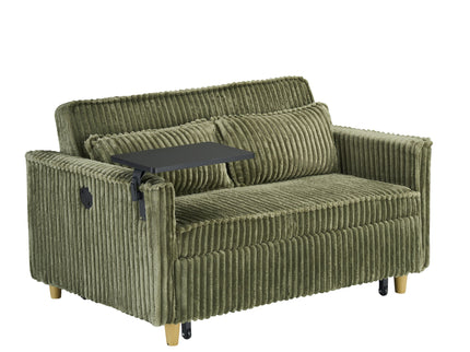Pull Out Sofa With Movable Tabletop And USB Ports