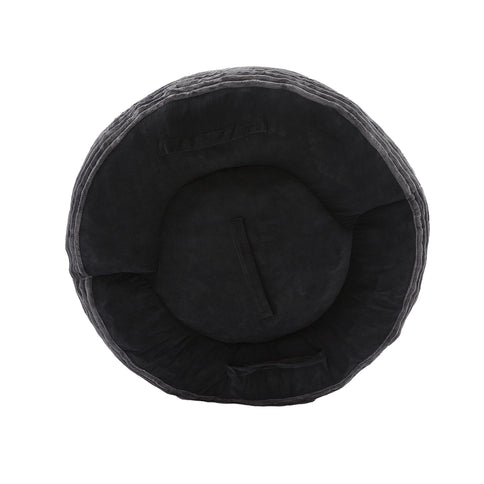 Oversized Bean Bag Chair With 3 Pillows & Armrest - Dark Gray