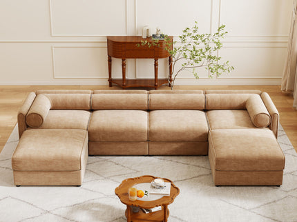 Contemporary Elegant Sofa With Storage And Ottoman