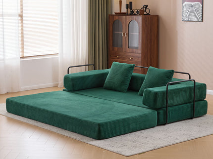 Floor Couch, Convertible Floor Sofa Bed With Pillow Back Support Armrest