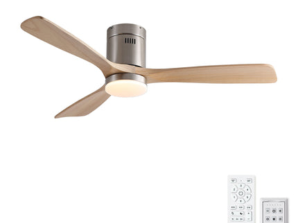 Low Profile Flush Mount Intergrated LED Ceiling Fan With Light And Silent Reversible Motor