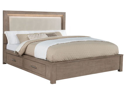 Gibbons - LED Storage Bed With Upholstered Headboard