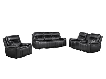 Gary - Power Reclining Sofa With Pillow Top Arms, Hidden Cup Holders - Black