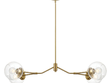 Jewel - 4 Lights Chandelier Ceiling Hanging Light Fixture - Clear / Gold