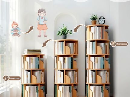 5 Tier Rotating Bookshelf, Spinning Design