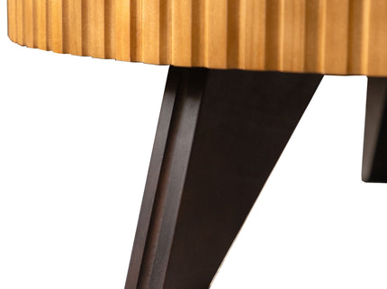 Round Retro Coffee With Solid Wood Legs