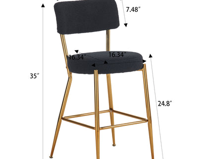 Modern Teddy Fabric Upholstered Bar Stools