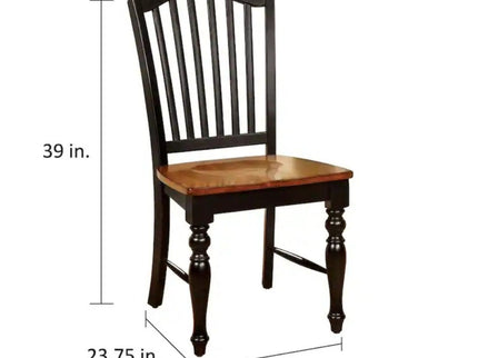 Dining Side Chairs (Set of 2) - Black / Oak