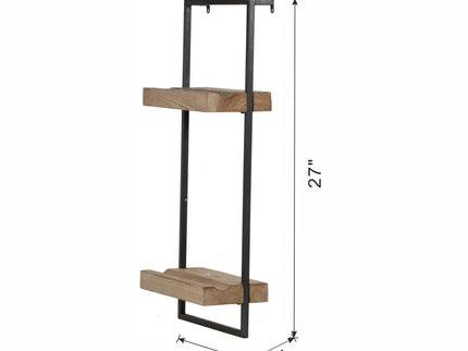 Wall Shelf With Two Shelves - Black Brown
