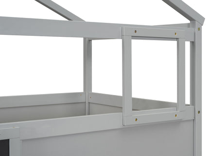 House Style Bunk Bed With Storage Staircase And board