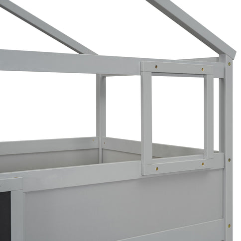 House Style Bunk Bed With Storage Staircase And board