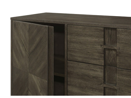 Glenmoor - 3 Drawer Server With 2 Cabinets - Dark Gray