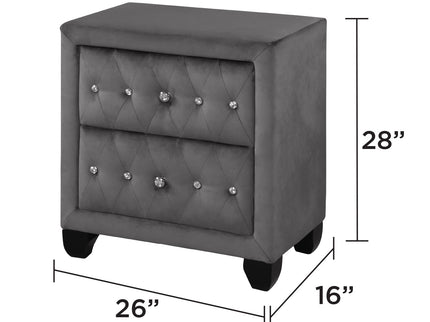 Sophia - 2 Drawer Upholstered Nightstand