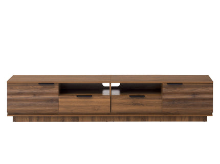 TV Stand, Entertainment Center With Deep Drawers, Cable Management & Soft Closing Hinges