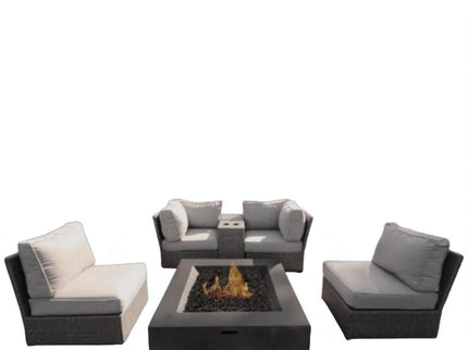 Patio Conversation Set & Cushions, Seats 4 - Gray Mix