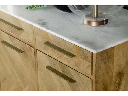 Paloma - 3 Door Herringbone Accent Cabinet - Natural