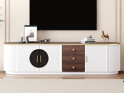 Modern Minimalist TV Stand For TVs Up To 80" With 3 Drawers And 1 Shelf