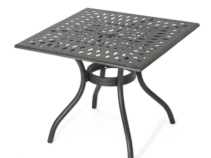 Enchantia - Outdoor Square Dining Table With Weave Tabletop And Flared Legs - Copper