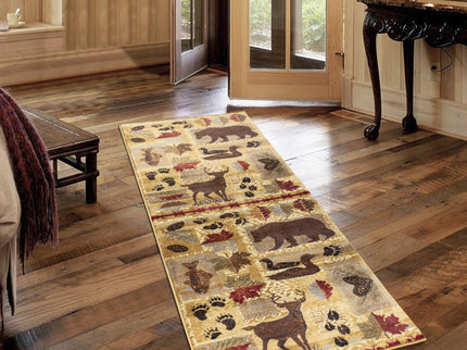 Nature's Nest - 5'3" X 7'3" Polypropylene, Lodge Area Rug - Multi / Beige