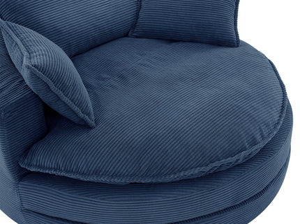 360° Swivel Accent Barrel Chair With Dual Layer Cushion And 3 Removable Pillows