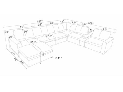 Large Seating Modular Upholstered Sectional