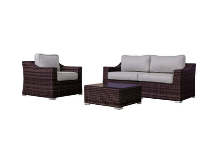 Outdoor Wicker Conversation Set With Cushions, All Weather