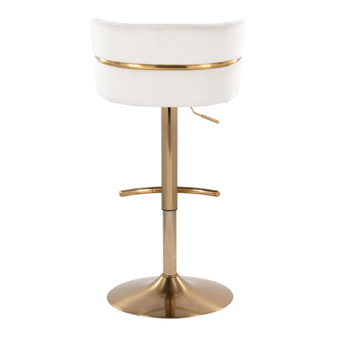 Cinch - Glam / Art Deco Adjustable Barstool With Swivel With Rounded T Footrest (Set of 2)