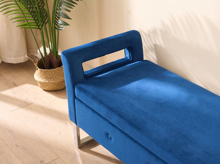 Wide Storage Soft Ottoman Bench With Armrests