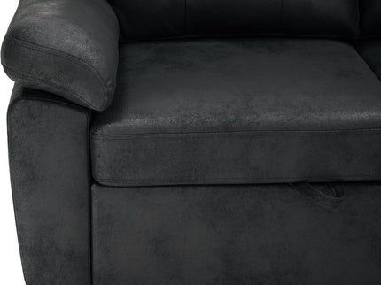 Convertible L - Sectional Sofa Bed With Storage Chaise And Padded Armrests
