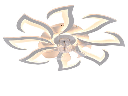 Flower Ceiling Fan With Remote Controlled LED Light, Flush Mount DC Motor Fan