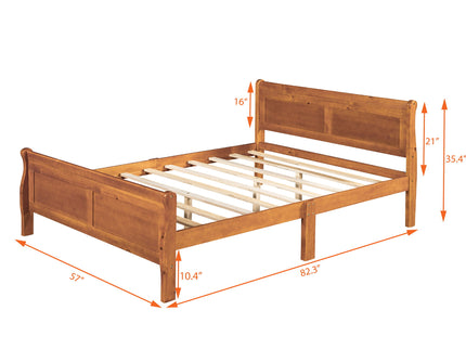 Platform Bed Frame Mattress Foundation Sleigh Bed With Headboard / Footboard / Wood Slat Suppor