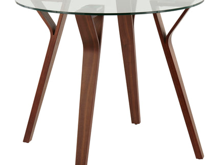 Folia - 3 Piece Dining Set Round Fabrizzi Mid-Century Modern - Walnut / Gray