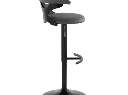 Gardenia - Contemporary Adjustable Barstool With Swivel With Rounded T Footrest (Set of 2)