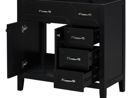 Modern Bathroom Vanity Base Only, 2 Doors And 3 Drawers