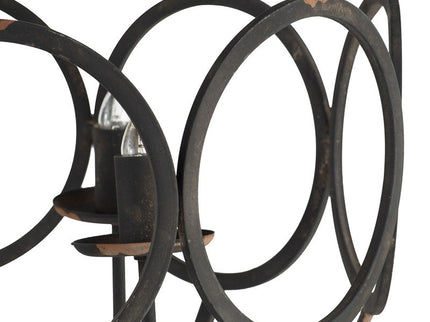 4 Light Metal Chandelier, Hanging Light Fixture With Adjustable Chain For Kitchen, Bulb Not Included - Black